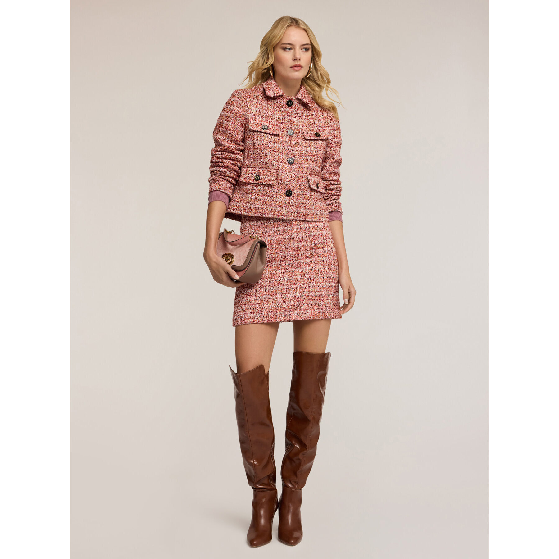 Motivi - Minifalda en tejido bouclé - Rojo