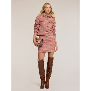 Motivi - Minifalda en tejido bouclé - Rojo