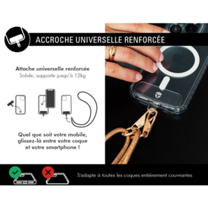 Cordon téléphone FORCE CASE Cordon Paillette champagne