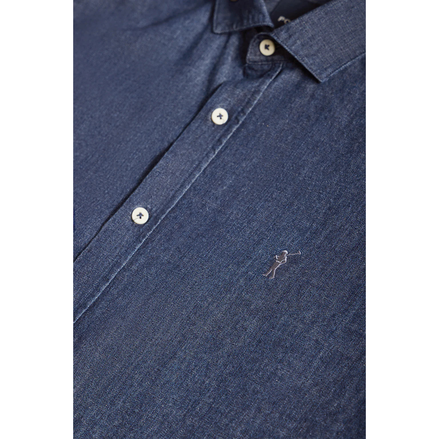 Camicia denim slim fit con logo Rigby Go