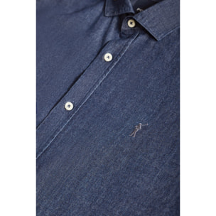 Camicia denim slim fit con logo Rigby Go