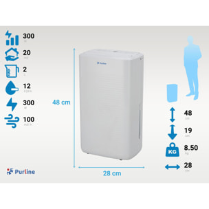 Deshumidificador con compresor de 12 l/d DRYOS 12 PURLINE