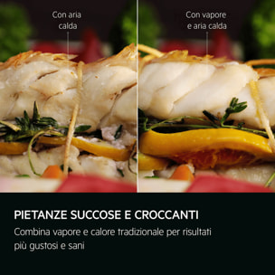 AEG Horno de vapor Serie 6000 SenseCook con SteamCrisp con Display LED Explore V7PBR521SB