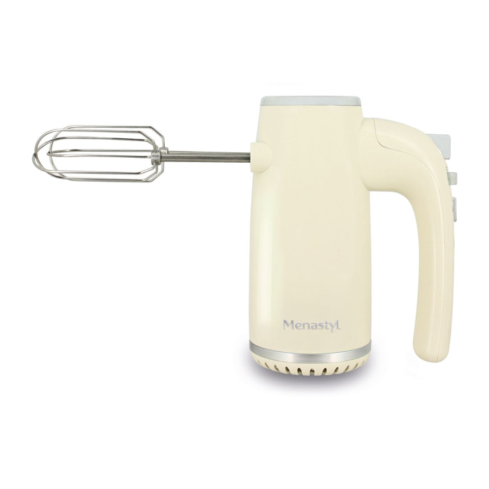 Batteur à main éléctrique en acier inoxydable crème RETRO