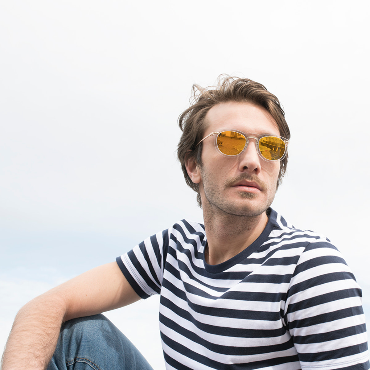 Gafas de sol OCEAN GENOVA - Rosa transparente / Violeta degradado y patillas de metal dorado mate