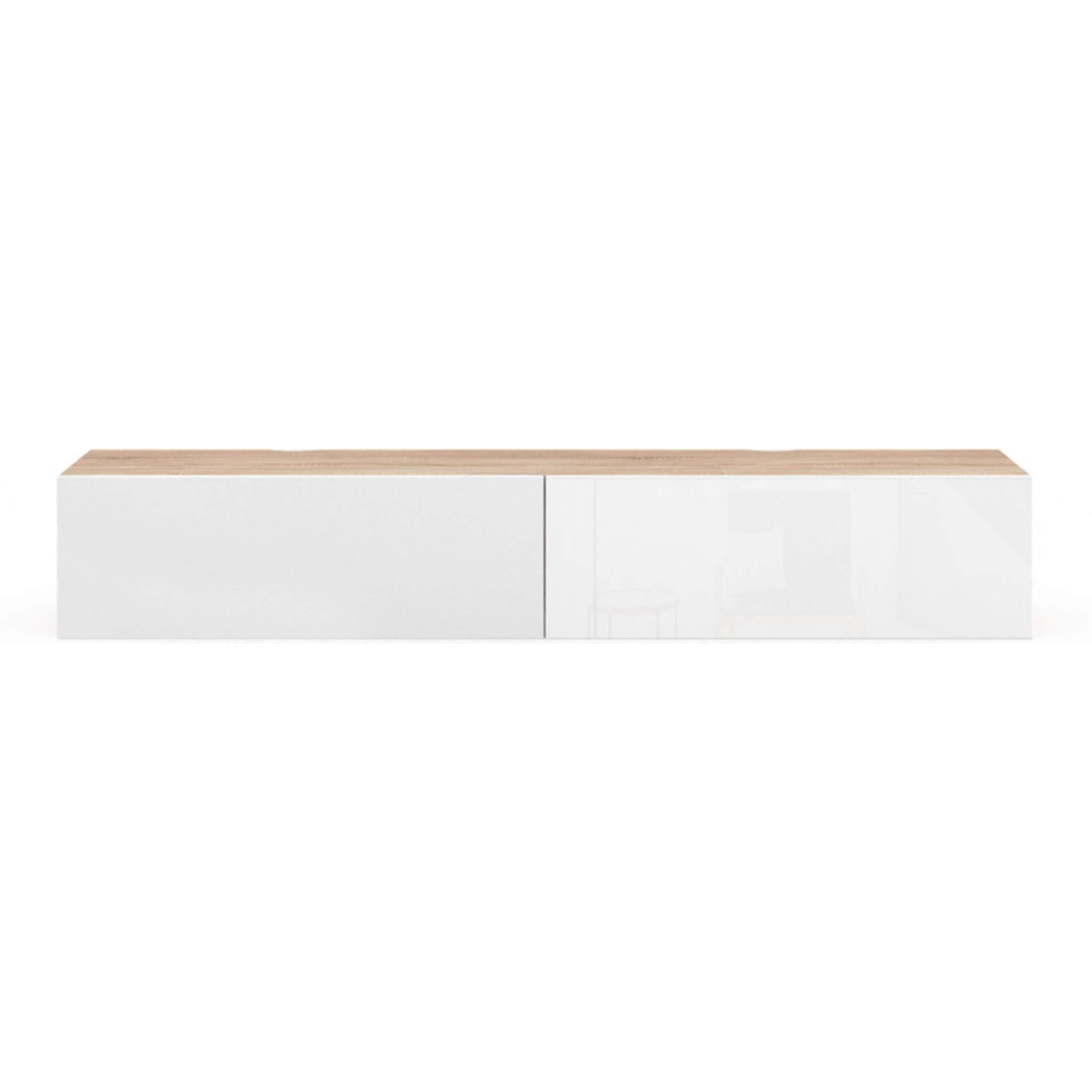Meuble TV suspendu Michigan bois et blanc 180cm