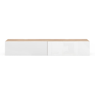 Meuble TV suspendu Michigan bois et blanc 180cm