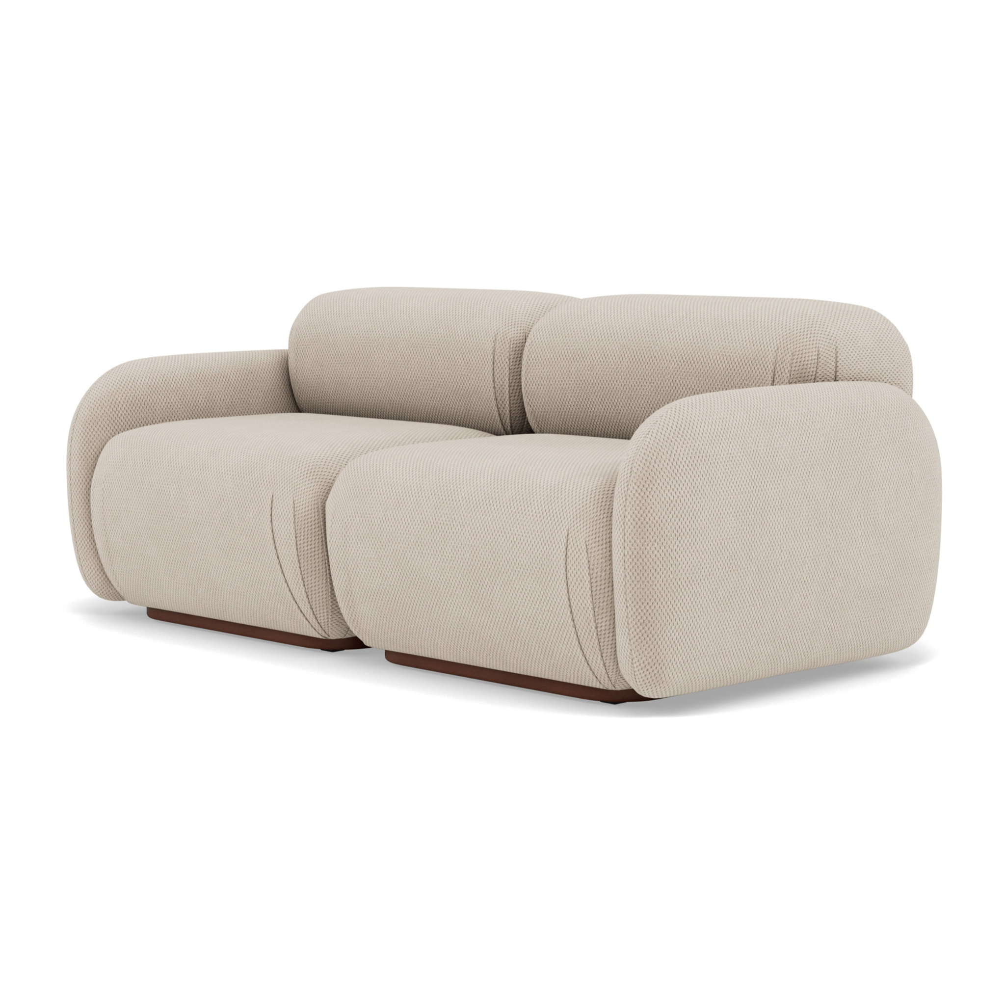 Penelope - canapé droit modulable 2 places en velours texturé - Beige