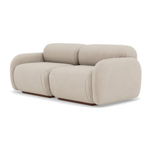Penelope - canapé droit modulable 2 places en velours texturé - Beige