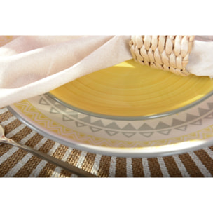 Lot de 6 Assiette à dessert jaune unie - coachella