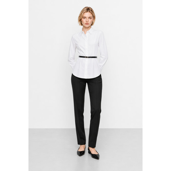 Kocca - Camicia in cotone a maniche lunghe con cintura Donna