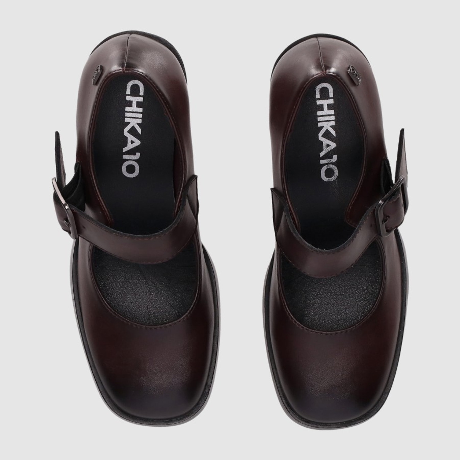 Zapatos de Piel - Vino - Tacón: 6 cm