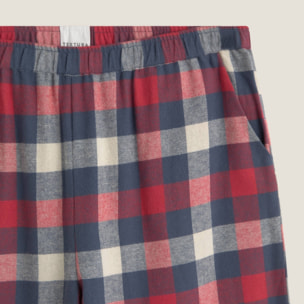Pantalón de algodón franela con cuadros Neusa color marfil crudo 100% Algodón