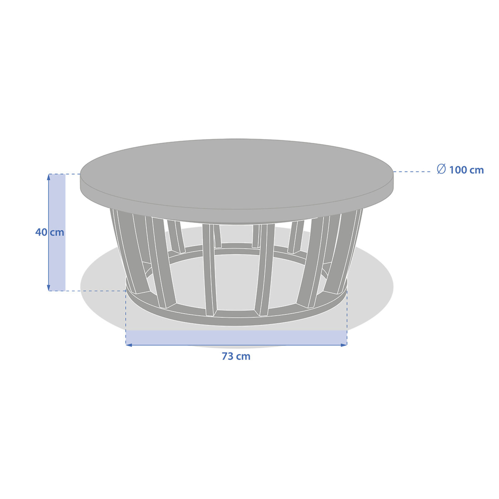 Table basse de jardin ronde "Lemindo" 100cm en eucalyptus