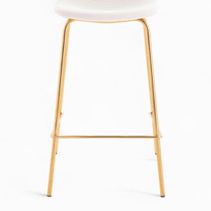 Pack 4 chaises pour îlot central blanches et vertes 65 cm - Henrik
