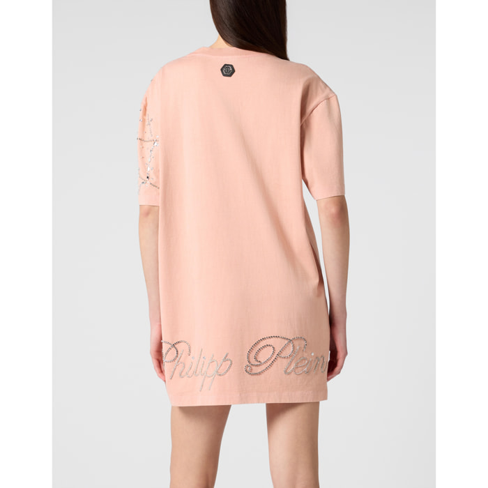 PHILIPP PLEIN T-Shirt Dress Spiderweb Strass