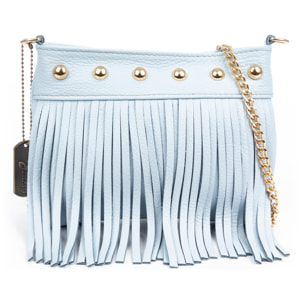 Bedulita Bolso bandolera Mujer. Piel auténtica Dollaro con flecos y detalles metálicos.