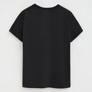 Pack mujer de dos camisetas negra y blanca de manga corta y cuello pico con bordado Rigby Go
