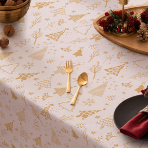 Mantel Antimanchas 100% Algodón Winter Blanco