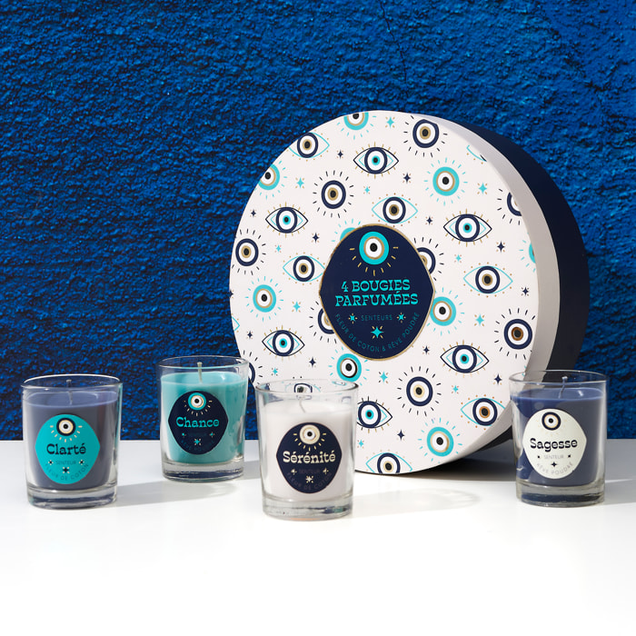 Coffret de 4 Bougies Parfumées - HOME DECO FACTORY - Louxor - Multicolore
