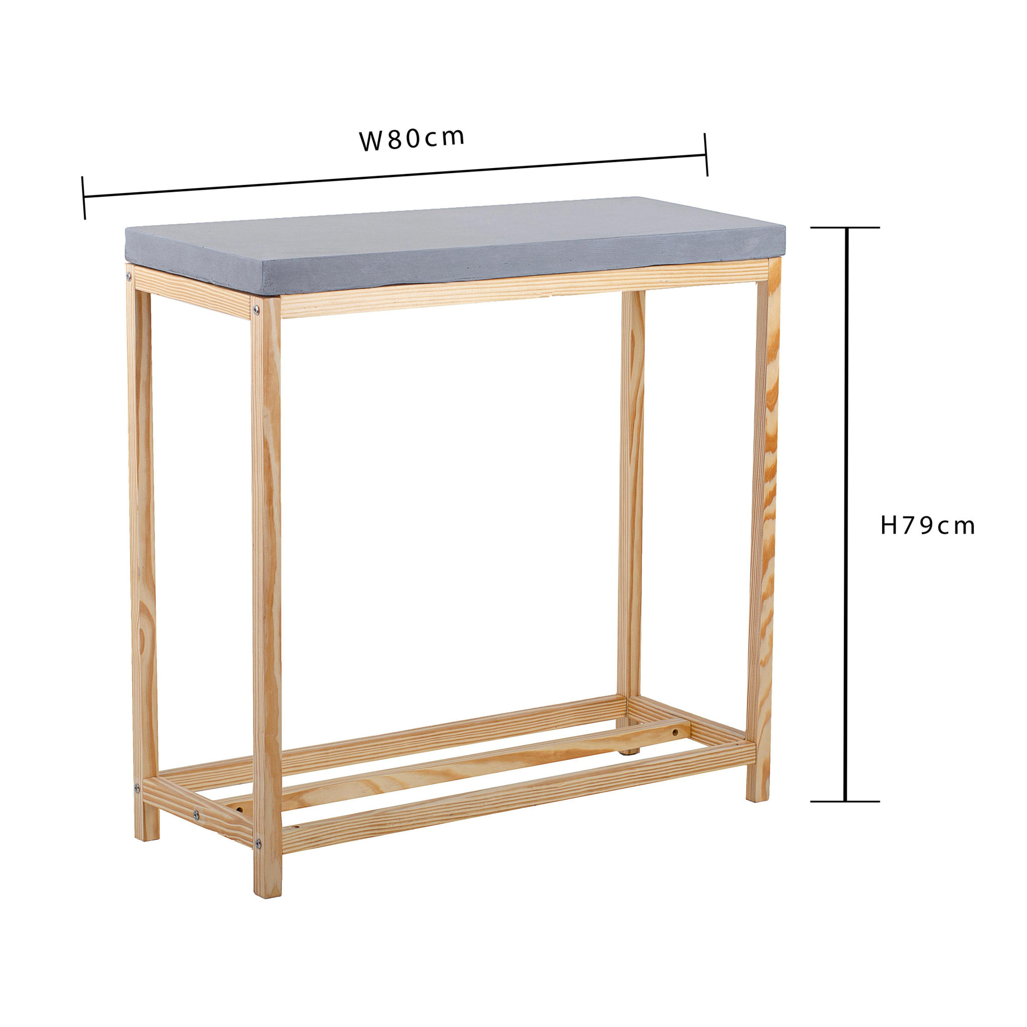 Supporto Con Base Cemento Rett.80X35X79 Cm - Pezzi 1 - 80X79X35cm - Colore: Grigio - Bianchi Dino - Mobili, Tavoli, Scaffali Etc