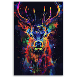 Tableau cerf fluorescent moderne Toile imprimée