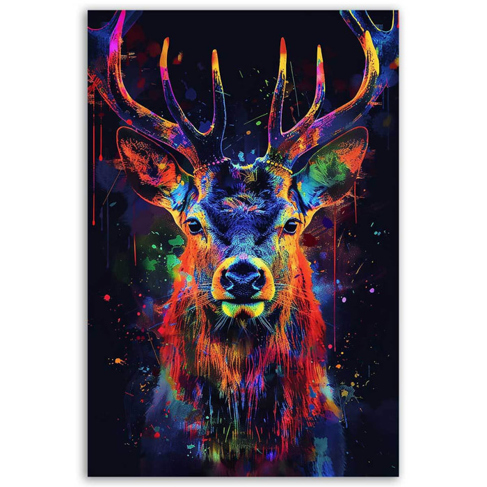 Tableau cerf fluorescent moderne Toile imprimée