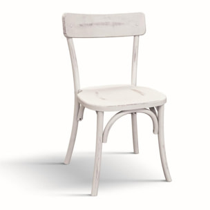 Set di 4 sedie VOLTERRA in legno bianco consumato