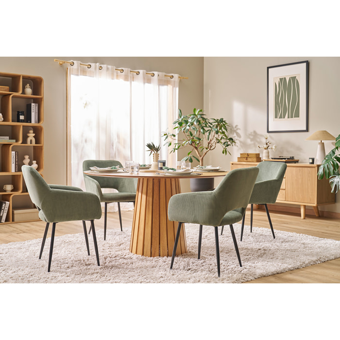 Table à manger ronde en bois clair chêne D137 cm DITA