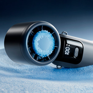 Mini ventaglio portatile ricaricabile con 5 velocità principali e pannello di raffreddamento.