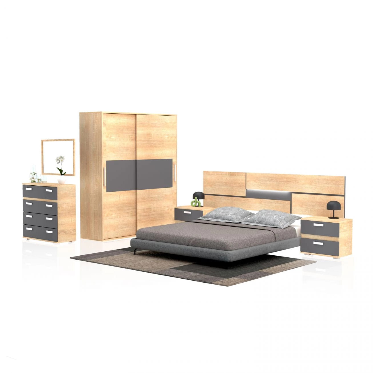 Dormitorio Ataneq Pure 4C Plus Cambria - Grafito
