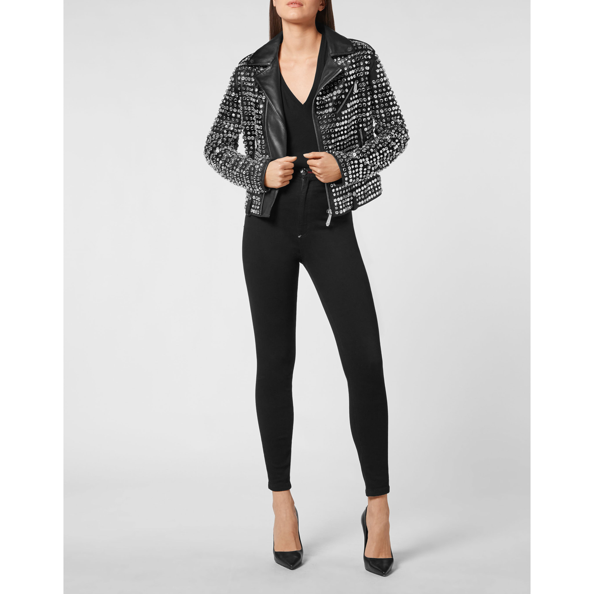 PHILIPP PLEIN Biker de cuero