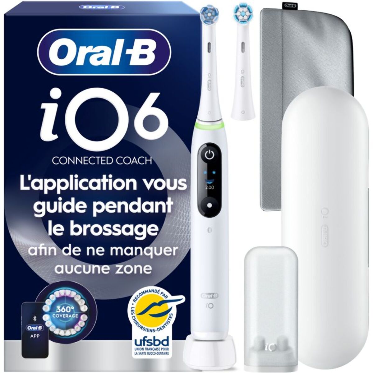 Brosse à dents électrique ORAL-B iO6 Series White Luxe Edition