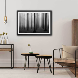 Affiche nature foggy weather Affiche + cadre en bois - Noir