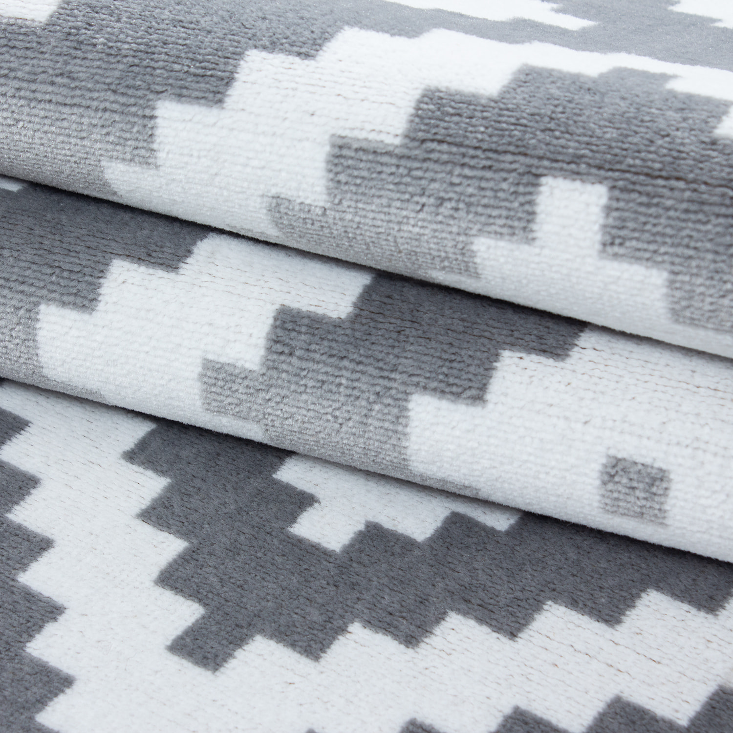 PLUS - Tapis à poils courts losange gris - PLU8005GRI