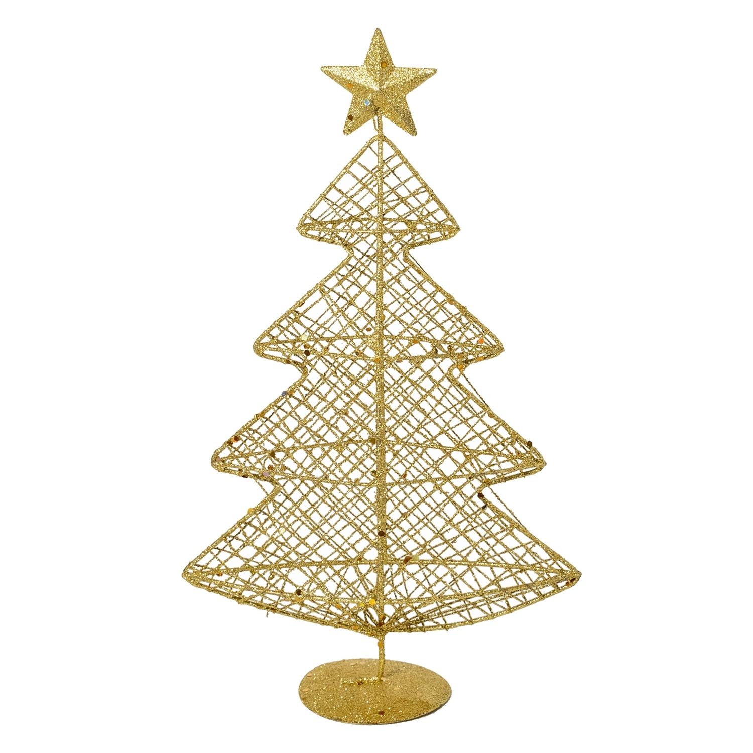 DAM Albero di Natale decorativo da 22 cm. 12,5x5x22 cm. Colore: oro