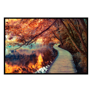 Affiche encadrée paysage d’automne Affiche + cadre en métal - Noir