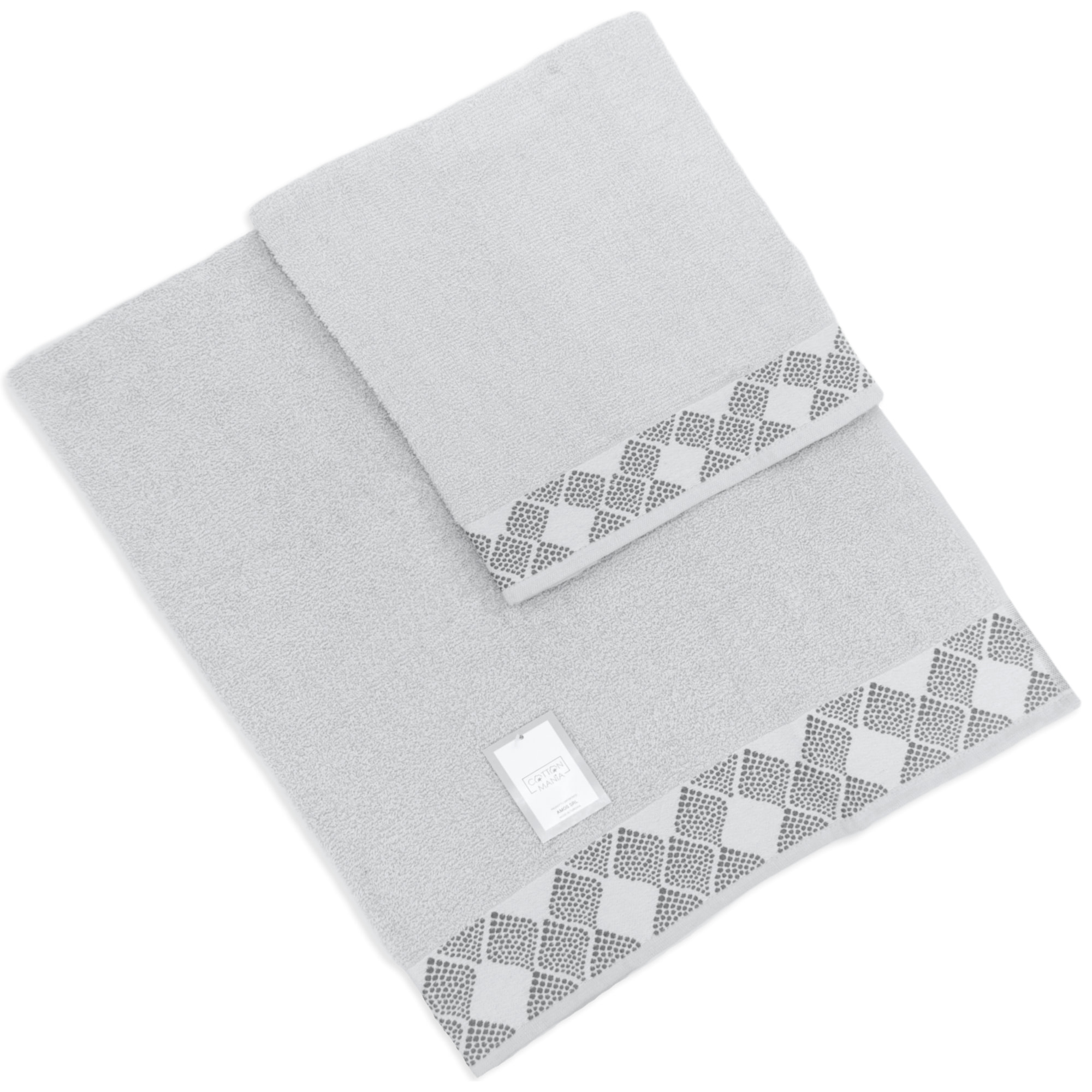 SET ASCIUGAMANI COTTON MANIA – CLESSIDRA - GRIGIO CHIARO