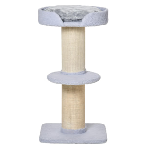 Árbol Rascador para Gatos Altura 91 cm Árbol para Gatos Torre para Gatos de 3 Niveles con Nido Plataforma y Poste de Sisal 45x45x91 cm Azul Claro