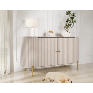 Jaime - buffet bas 139 cm - 2 portes et 1 étagère - Beige