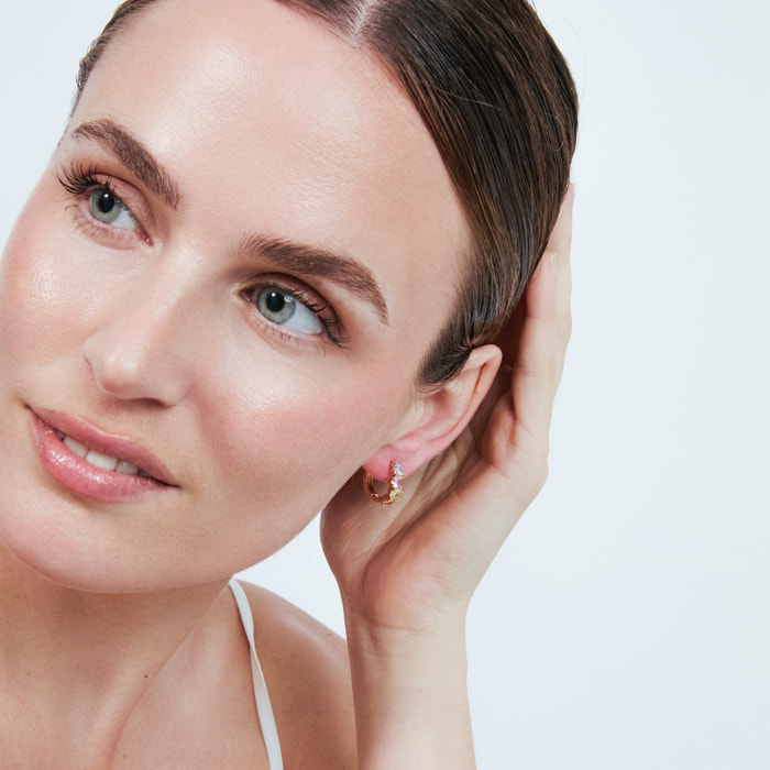 Pendientes Zamza acabado oro rosa 18k