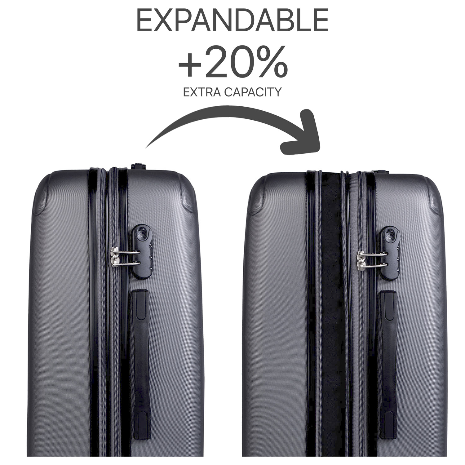 Juego De Maletas Rígidas Abs Itaca Sevron Antracita