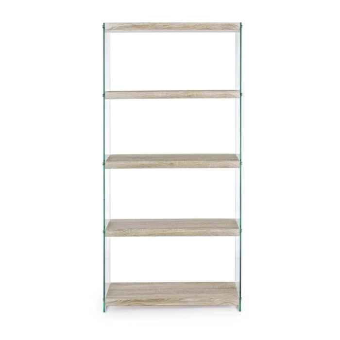 Libreria in legno e vetro 75 cm