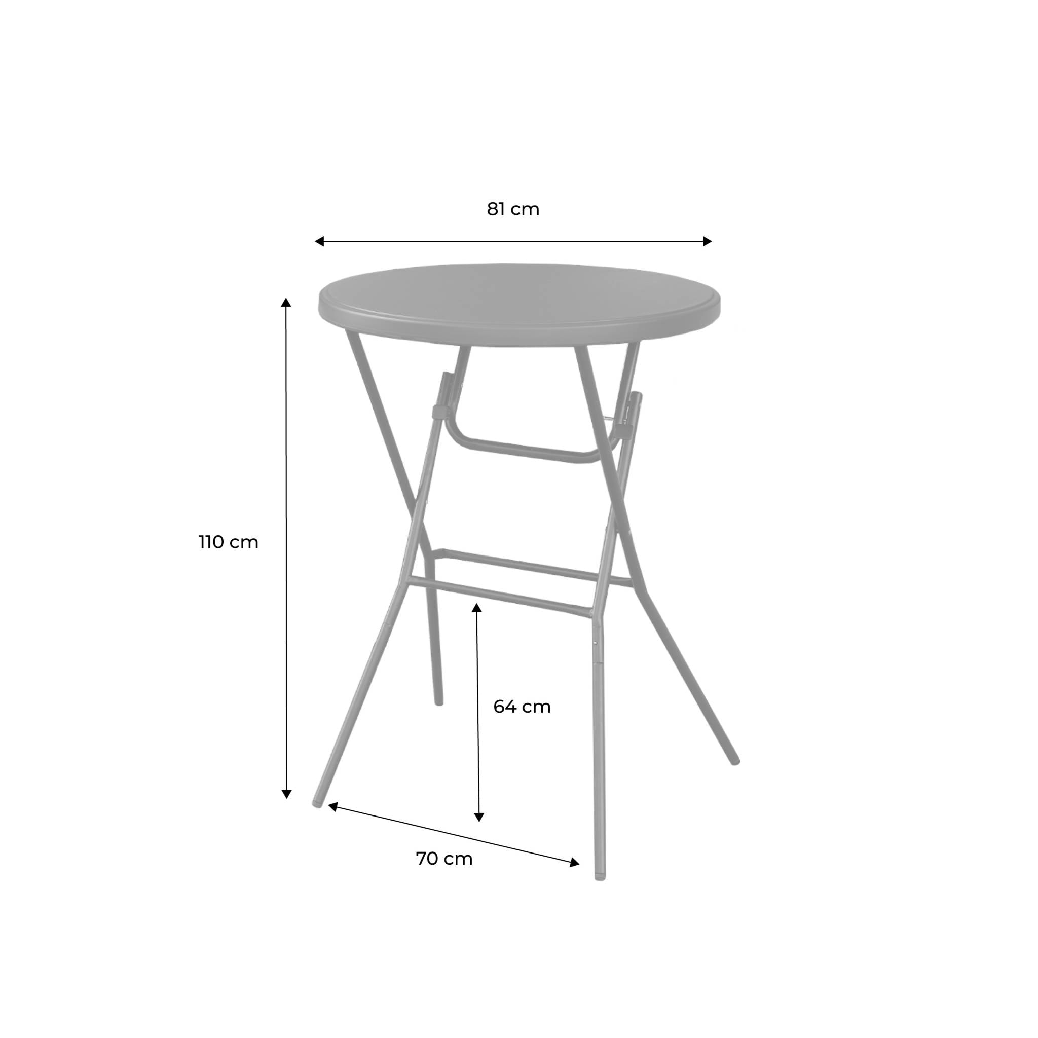 Table de réception, table mange debout pliante acier (lot de 4) GALA X4