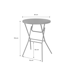 Table de réception, table mange debout pliante acier (lot de 4) GALA X4