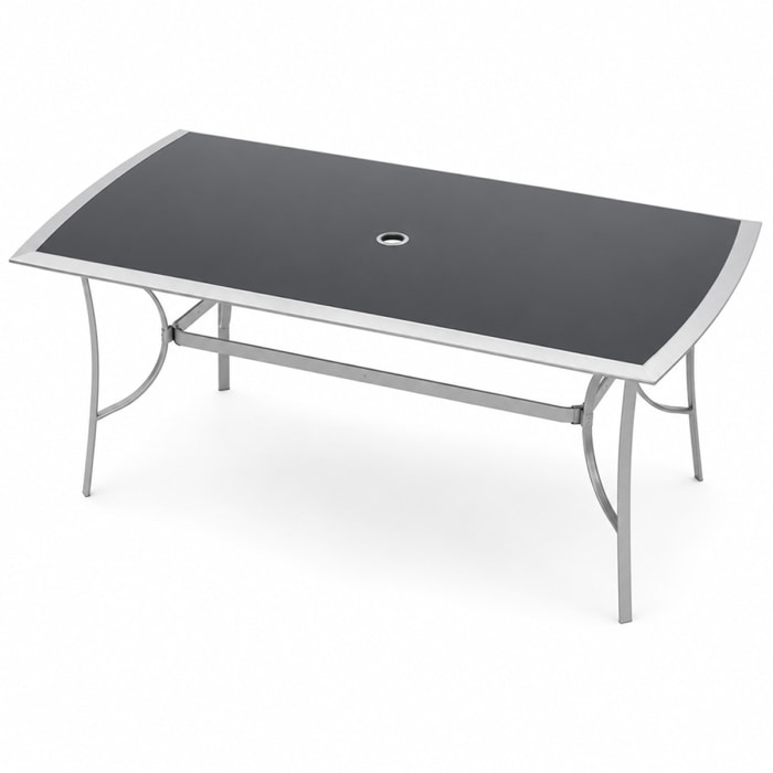 Table de jardin 150cm en aluminium gris DURHAM