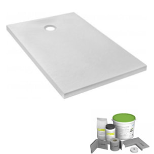 Pack receveur de douche 160 x 80 Ipso rectangle blanc + Kit d'étanchéité WEDI