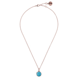 Collana con Pendente con Pietra Naturale Magnesite Placcata Oro Rosa 18kt