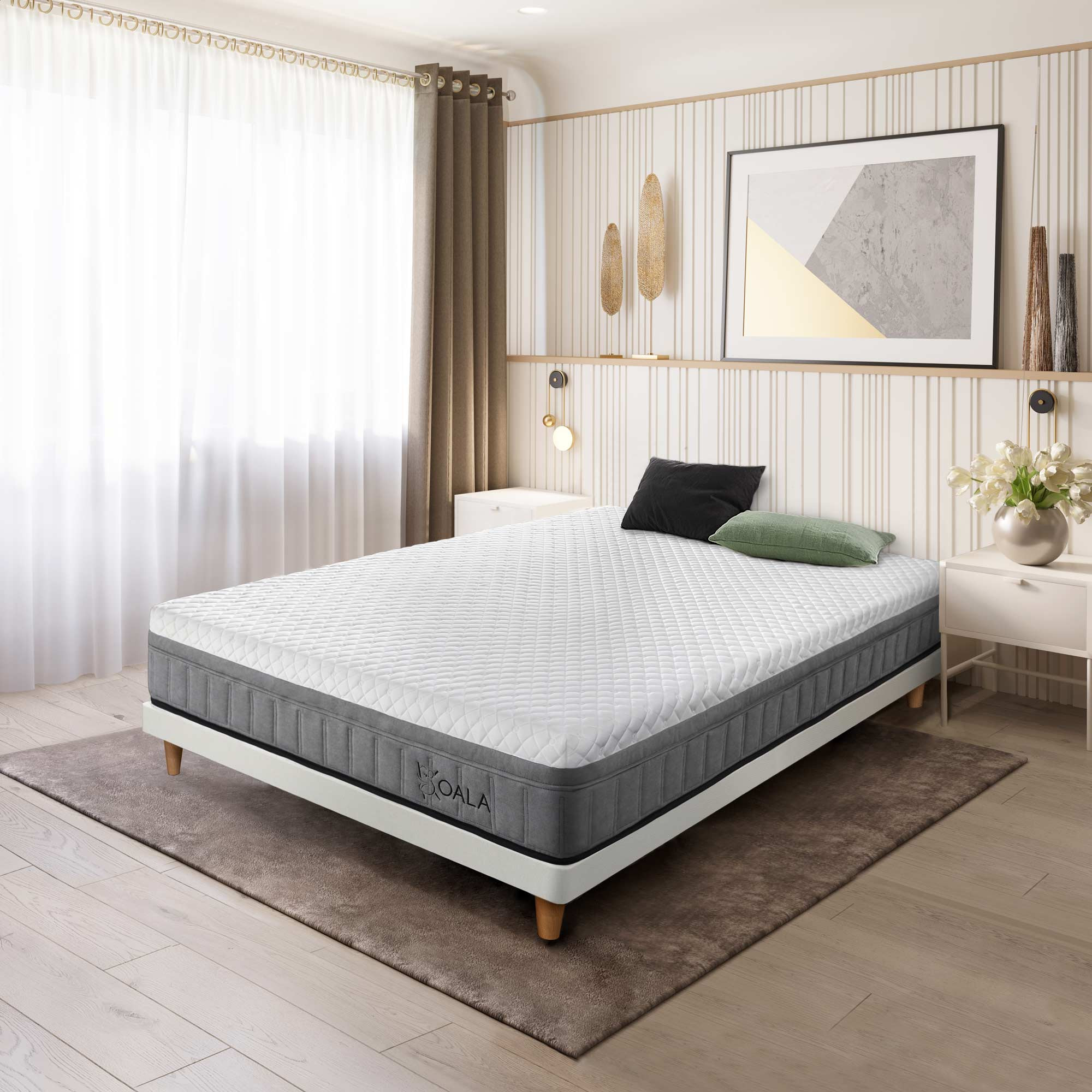 Colchón Visco Aloe Vera HR Compuesto Koala, Altura 26 cm