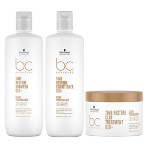 SCHWARZKOPF Kit BC Bonacure Time Restore Shampoo + Conditioner 1000ml + Mask 500ml